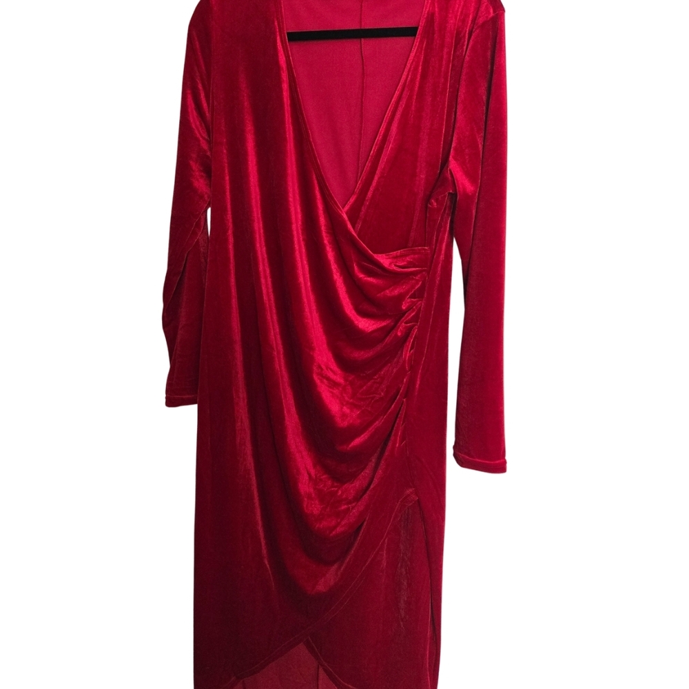 Elegant Red Velvet Dress
